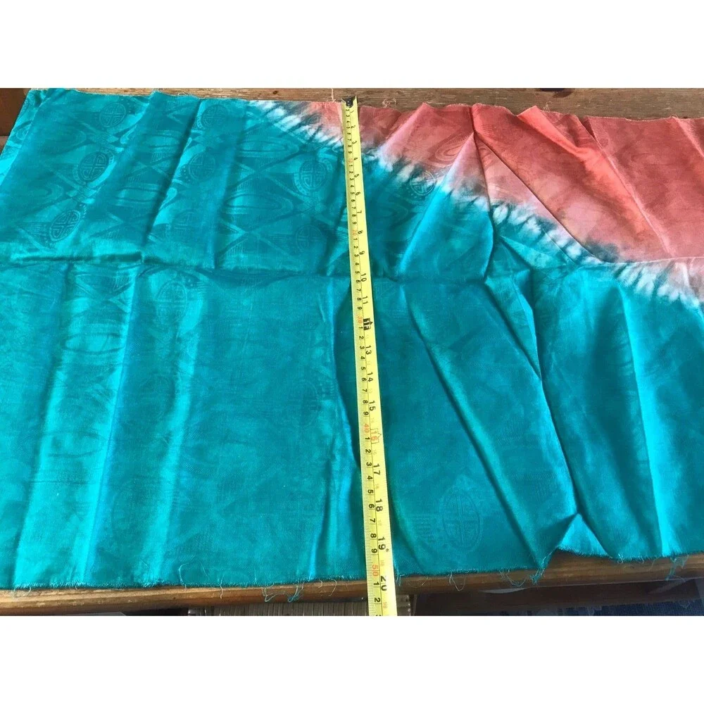 Traditional African Head Scarf Blue Orange Head Cover Covering Tie Dye 20 x 36